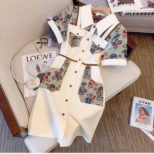 收腰显瘦Polo裙子薄款 法式 潮 新款 小香风连衣裙女夏2024年夏装