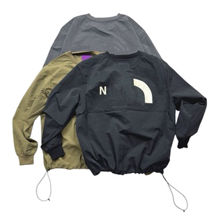 日系紫 大印花T恤 标山系机能廓形尼龙面料速干透气圆领落肩长袖