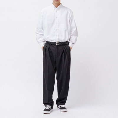 日系复古宽松休闲双褶WTAPS TRDT1801 TROUSERS锥形混纺休闲西裤