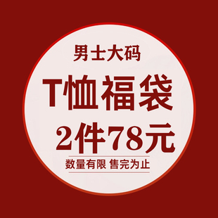 男士 式 大码 可选 款 短袖 T恤清仓福袋 随机 尺码 超值2件78元