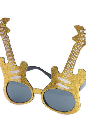 新Guitar电子琴摇滚吉他装饰派对搞怪眼镜 酒吧娱乐活动道具