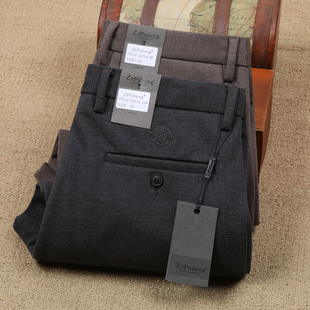 秋冬季新品毛呢男裤子厚款颗粒绒保暖弹力棉涤纶男士商务休闲长裤