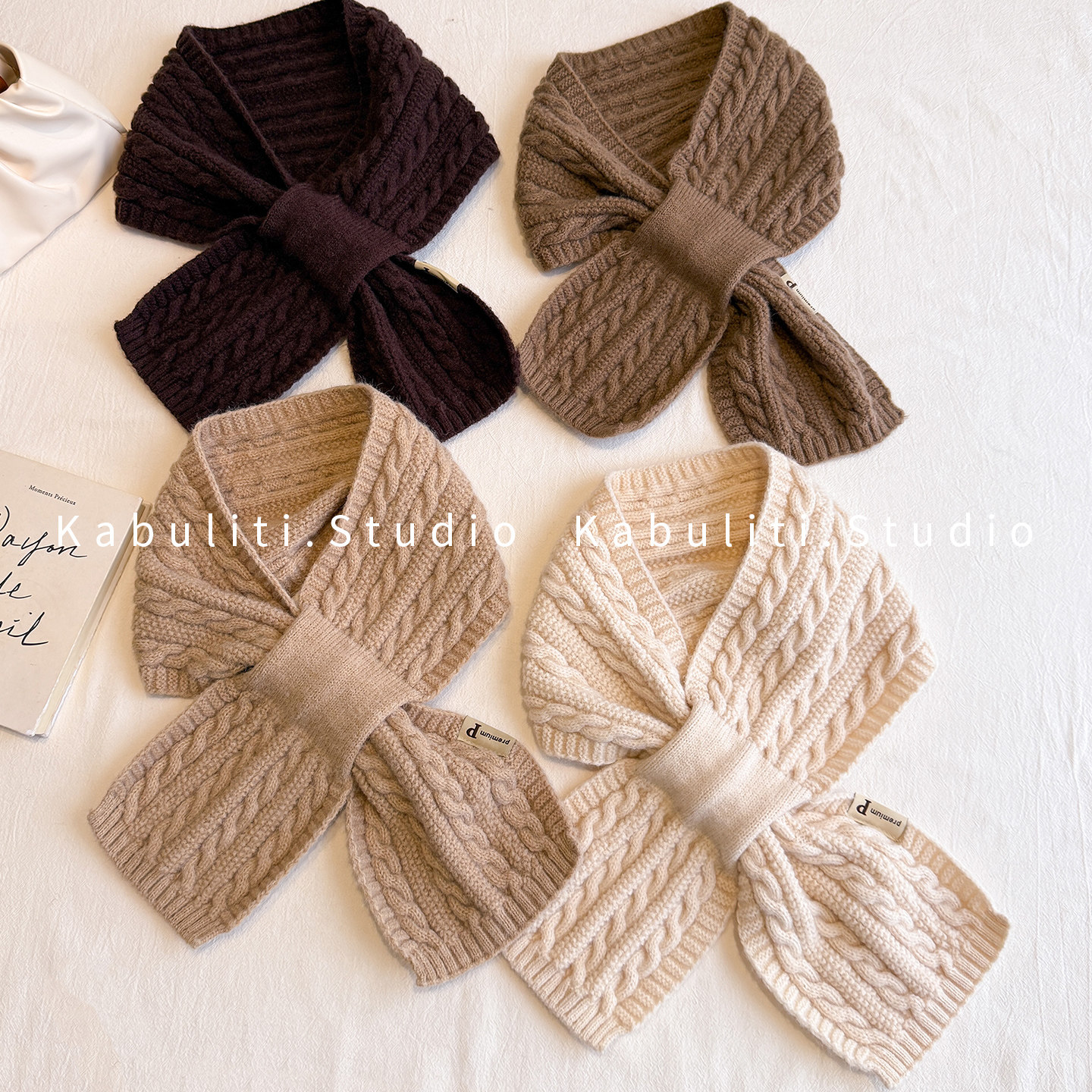 纯色交叉穿孔懒人麻花针织毛线厚围巾女护颈系脖短小围脖搭配大衣,服饰配件/皮带/帽子/围巾,围巾/丝巾/披肩,淘宝优惠券,粉丝福利购,淘宝优惠卷