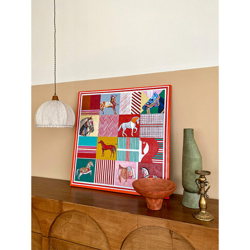 美式风无框客厅轻奢高档玄关画