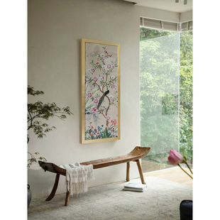 Deco孔雀花鸟手绘装 东方Art 饰挂画客厅主画镇宅 绣羽 若奈