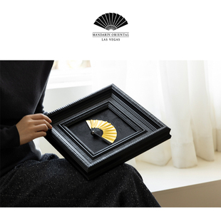 若奈挂画 文华东方系列《蕴金扇》立体小幅装饰画玄关纳福客厅