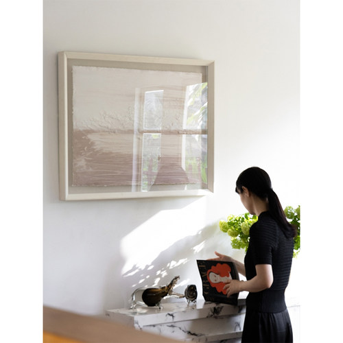 若奈简约艺术客厅卧室手绘肌理画