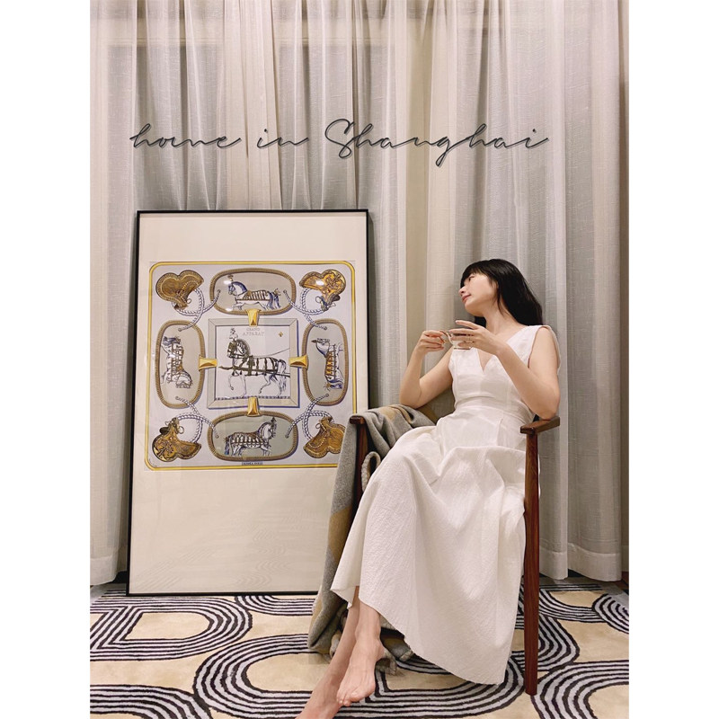 罕见落地大幅手工框现代丝巾画玄关沙发书房竖版轻奢骑士装饰画,家居饰品,现代装饰画,淘宝优惠券,粉丝福利购,淘宝优惠卷