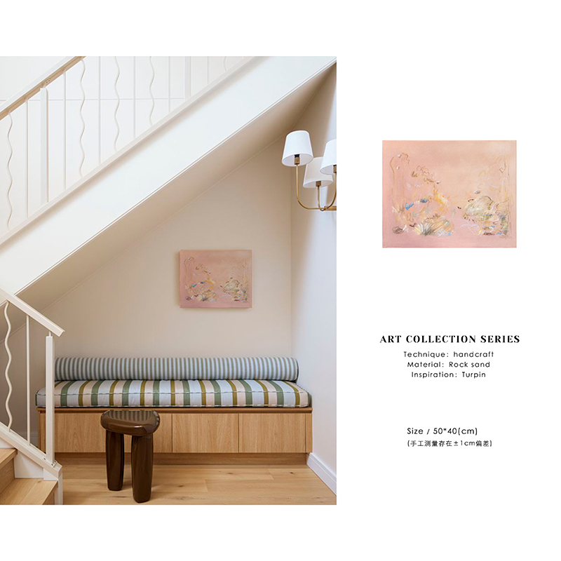 若奈柔粉岩砂手作小幅肌理艺术画