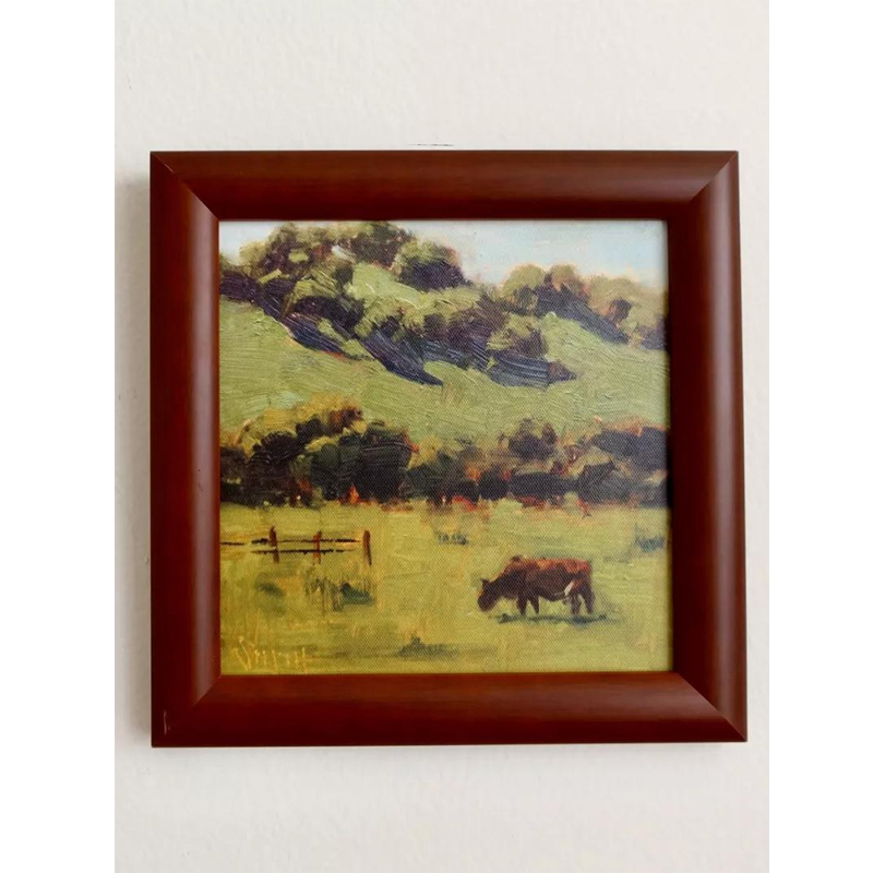 犀牛艺廊《Pasture in Kansas》草原手绘油画效果复刻小幅装饰画 家居饰品 油画 原图主图