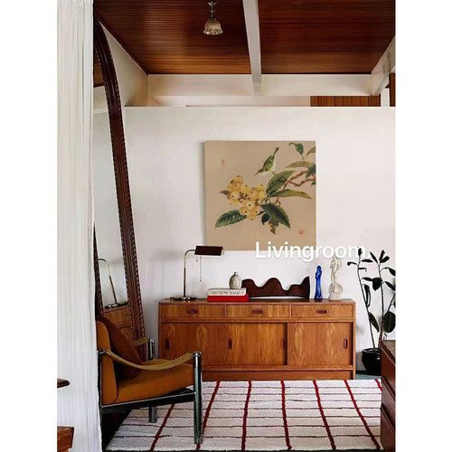 若奈手绘画枇杷山鸟好寓意玄关画