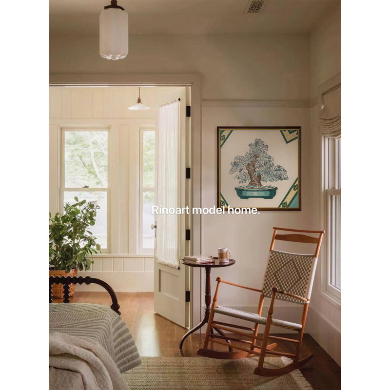 若奈 H中古丝巾画《开花结果》手绘盆景客厅边柜挂画玄关餐厅,家居饰品,油画,淘宝优惠券,粉丝福利购,淘宝优惠卷