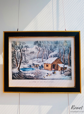 复古画《Home in the wildness》MET美术馆150年展品客厅书房玄关