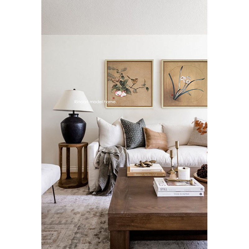 若奈 立体刺绣《灵鸟》《郡兰》古董框好寓意挂画客厅卧室玄关画