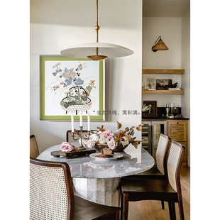 Silk 和满 Craft 新中式 饰画玄关画 若奈挂画 客厅装 真丝刺绣画