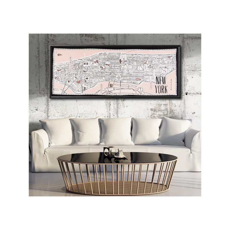 若奈Kate spade丝巾画"纽约地图曼哈顿"现代客厅玄关沙发装饰画,家居饰品,现代装饰画,淘宝优惠券,粉丝福利购,淘宝优惠卷