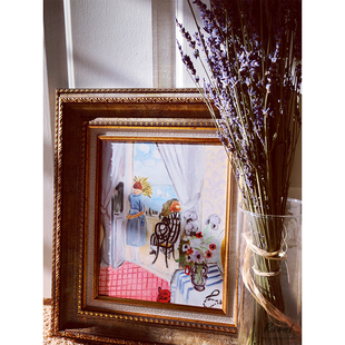 风格 系列含框卧室书房宁静美式 小画 淡蓝尼斯 犀牛艺廊Matisse