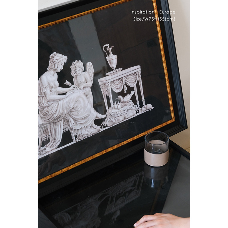 若奈视觉浮雕作品!《母子》意大利中古雕塑感玄关画客厅书房挂画