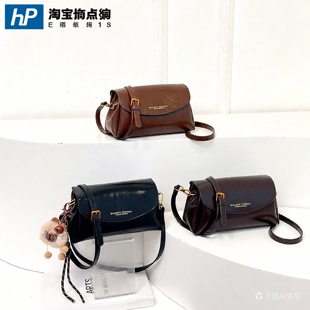 复古小方包女 2025春夏百搭通勤单肩斜挎包高级感马鞍包多色可选