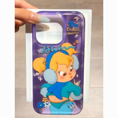 可爱花栗鼠女孩适用苹果15/14promax手机壳iPhone13新款12双层女14可爱13pro防摔12pro全包硬壳15promax日韩