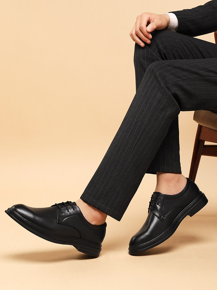 LEATHER SHOES MENS 2024 NEW BUSINESS FORMAL WEAR CASUAL MENS BLACK SUIT WINTER BEST MAN WEDDING GROOM LEATHER SHOES