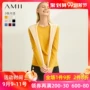 Amy AMII nữ hàng đầu 2019 mùa thu mới cổ tròn Áo len mỏng nữ là áo len mỏng màu rắn đáy - Vòng cổ áo len áo len nữ form rộng