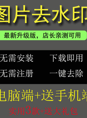 图片去水印工具电脑软件简单一键去除水印 手机app处理ps美化修图