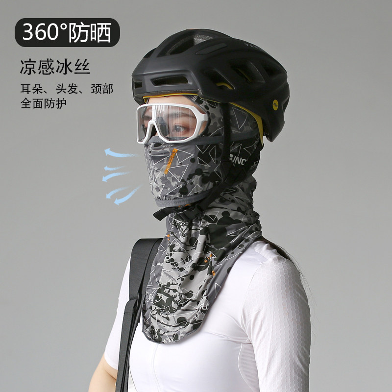 口鼻透气，冰丝防晒骑行面罩图片