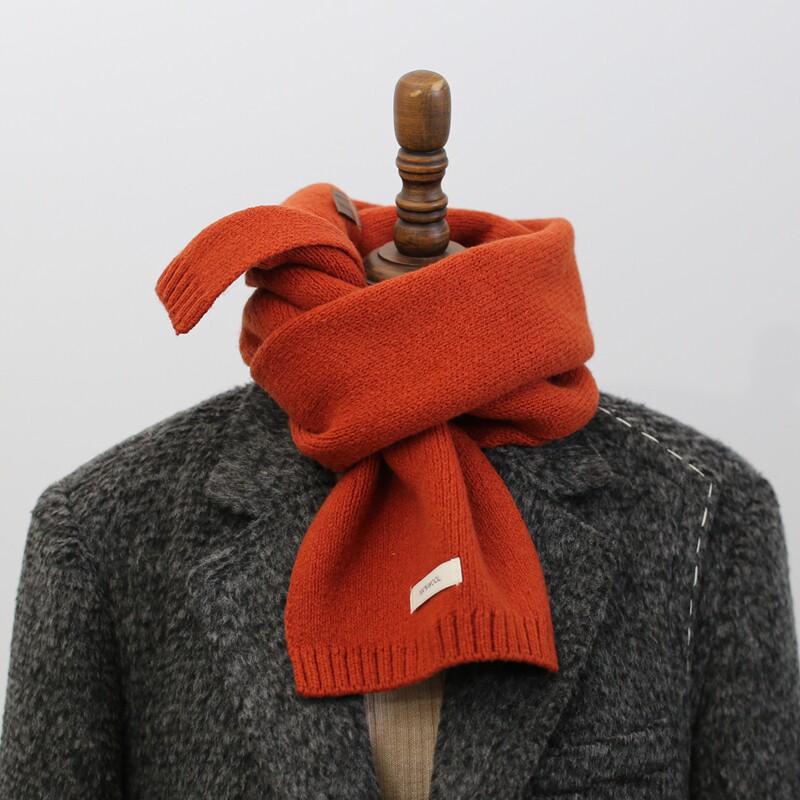 围巾冬季女高级感100%羊毛针织纯色百搭男士毛线围脖情侣过年送礼