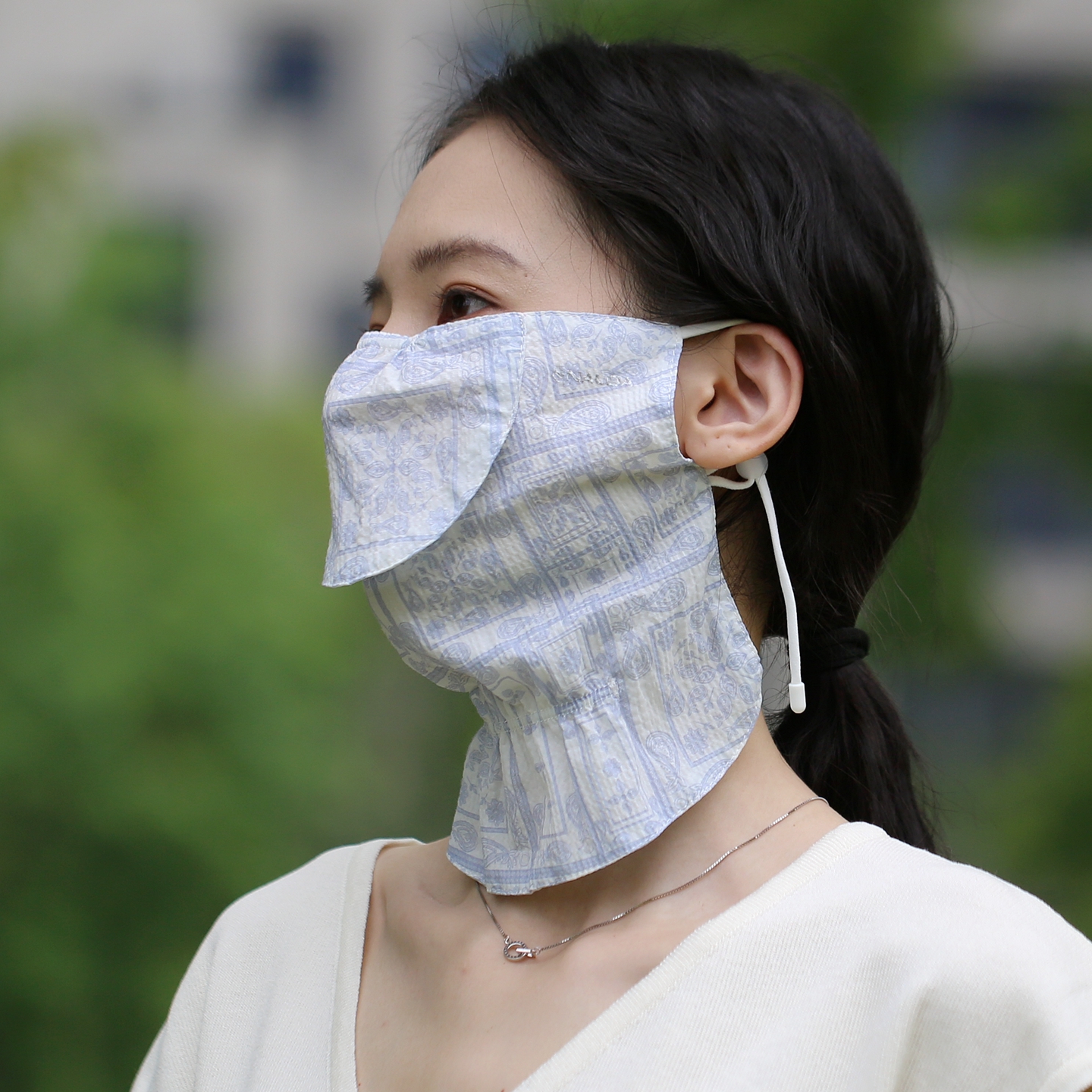 肌理棉感一片式防晒口罩透气