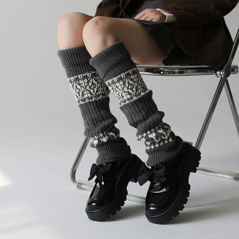 绵羊毛混纺针织堆堆袜百搭保暖
