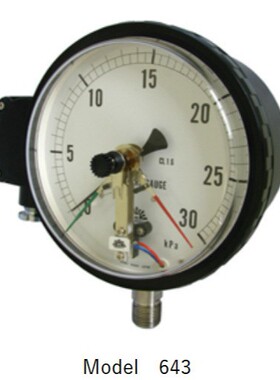 Asahigauge旭计器   Model 643 带指针触点的压力表