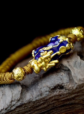 编制纯银变色貔貅招财转运金刚结