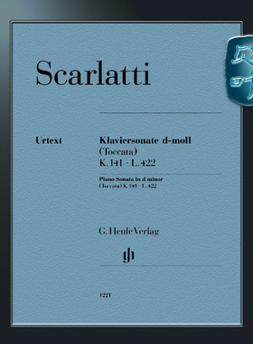 亨乐原版 斯卡拉蒂 D小调钢琴奏鸣曲 托卡塔 K141 L422 Scarlatti Piano Sonata d minor (Toccata) K.141 L.422 HN1221