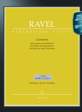 骑熊士原版 拉威尔 钢琴协奏曲 总谱 Ravel Maurice Concerto for Piano and Orchestra BA09048
