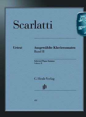 亨乐原版 斯卡拉蒂 钢琴奏鸣曲选集卷二 钢琴独奏带指法 Scarlatti Selected Piano Sonatas Volume II HN451