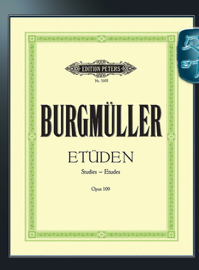 彼得斯原版 布格缪勒 18首钢琴个性练习曲op109 Burgmuller 18 Characteristic Studies Op.109 (Piano Solo) EP3103
