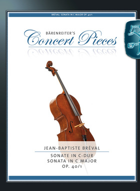 骑熊士原版 布列瓦尔 C大调大提琴奏鸣曲op40/1附钢伴 Breval Sonata in C major op. 40/1 BA10698
