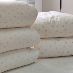 新款云小棉印花大豆棉单双人春秋被子被芯可机洗蓬松发热锁温保暖