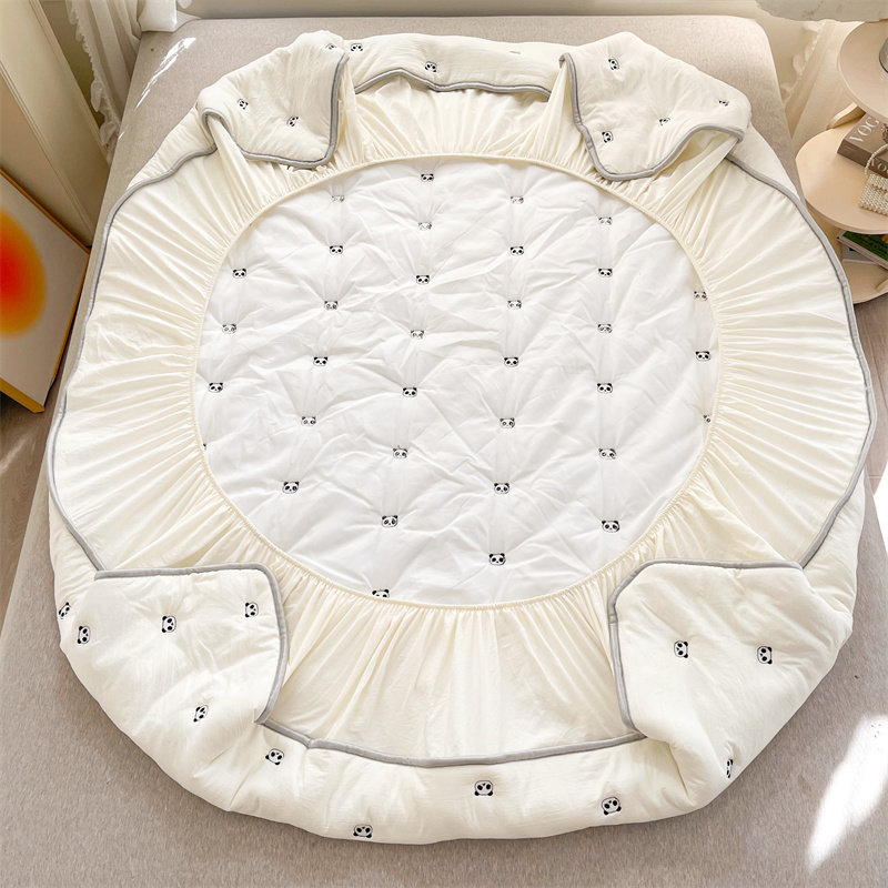 刺绣水洗棉床罩床笠单件加厚夹棉2026新款床垫保护套四季通用床套