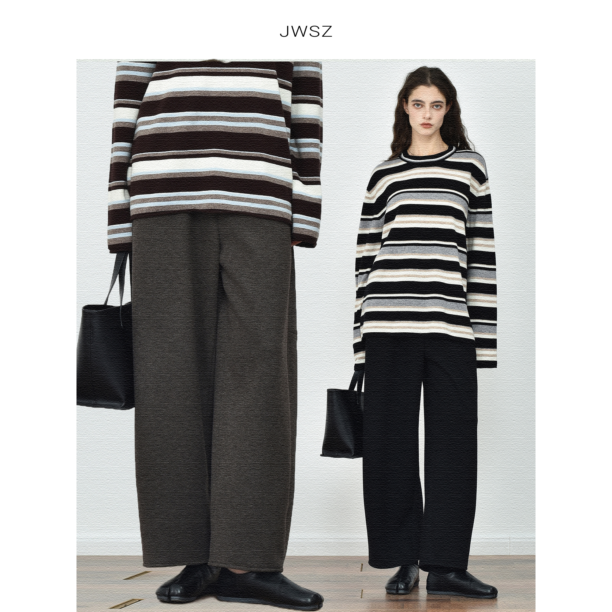 JWSZ “暖暖裤”加绒加厚醋酸羊毛休闲九分阔腿弯刀裤奶奶裤女