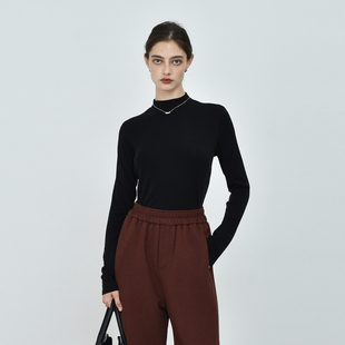 内搭外穿简约上衣 可机洗莱赛尔羊毛半高领打底衫 百搭bi入