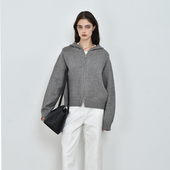 女 基础正肩连帽拉链毛衣内搭外穿粗针针织衫 JWSZ 叠穿神器