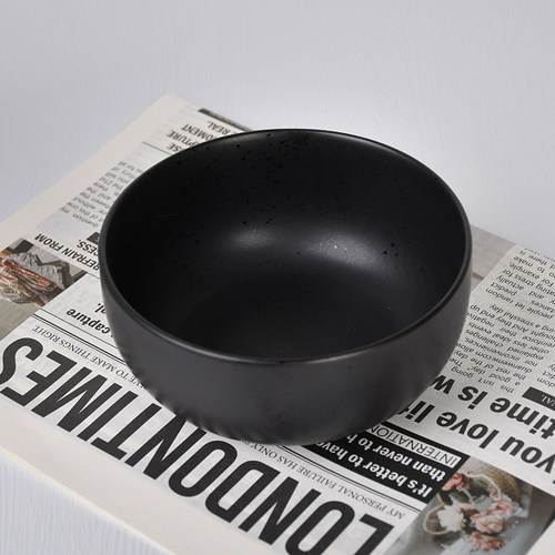 黑色斑点高温大牌欧式陶瓷5寸家用米饭碗4寸汤碗哑光简约沙拉碗