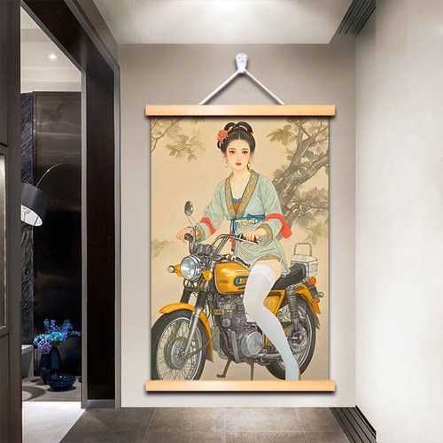千里走单骑三国恶搞卷轴壁画