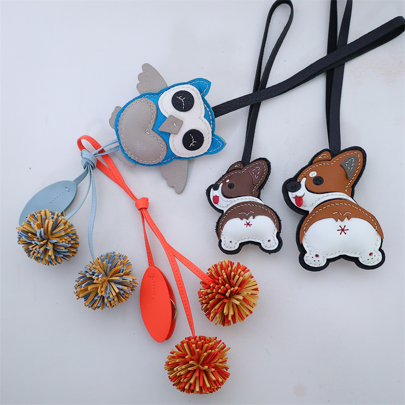 猫头鹰+柯基+绣球挂件