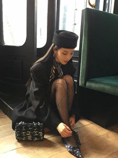 秋冬新款羊毛呢盆帽女高级空姐贝雷帽法式赫本风复古小礼帽药盒帽