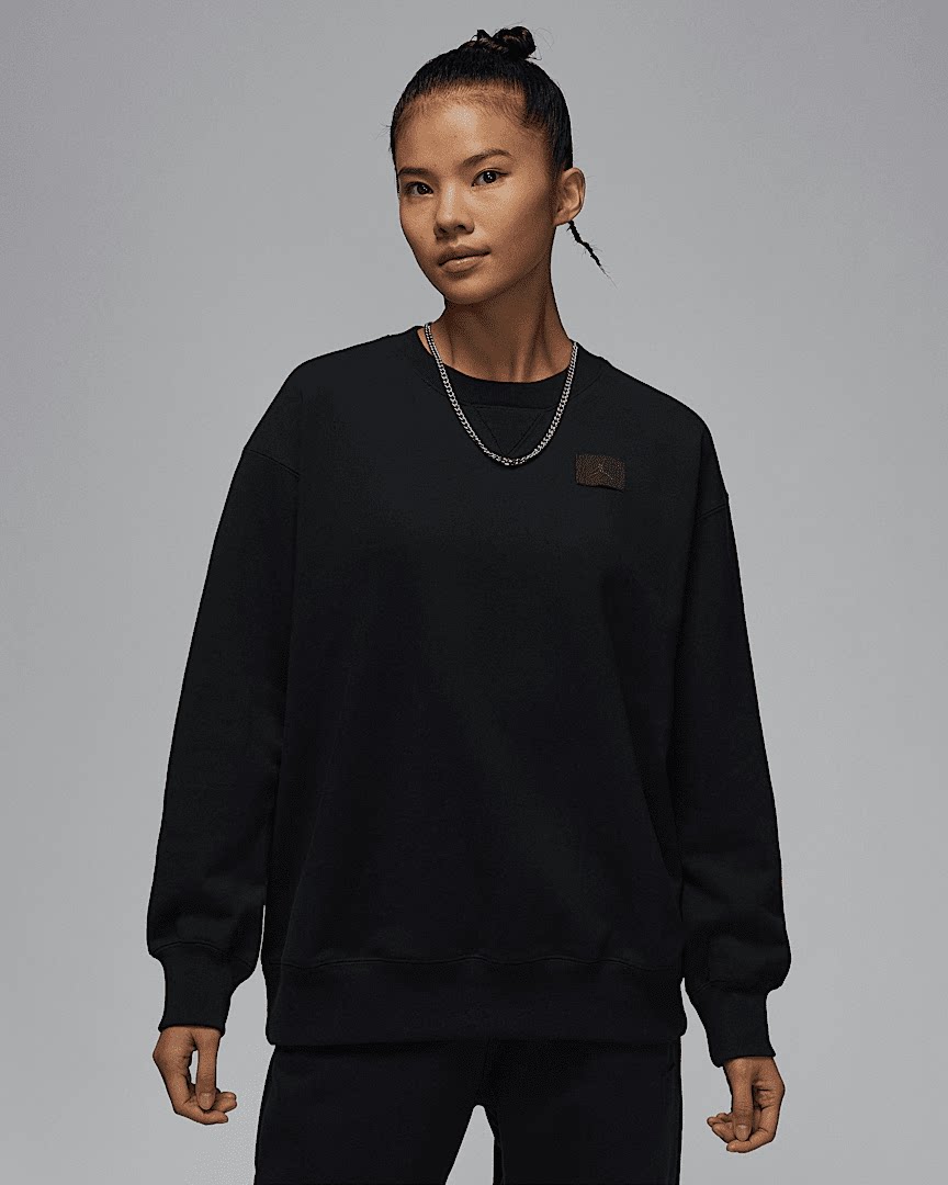 Nike耐克女子运动卫衣秋季款JORDAN宽松圆领休闲套头衫HJ1324