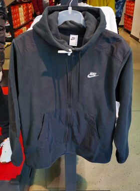 Nike/耐克 休闲运动刺绣绒面保暖防风连帽男子夹克外套DD4883