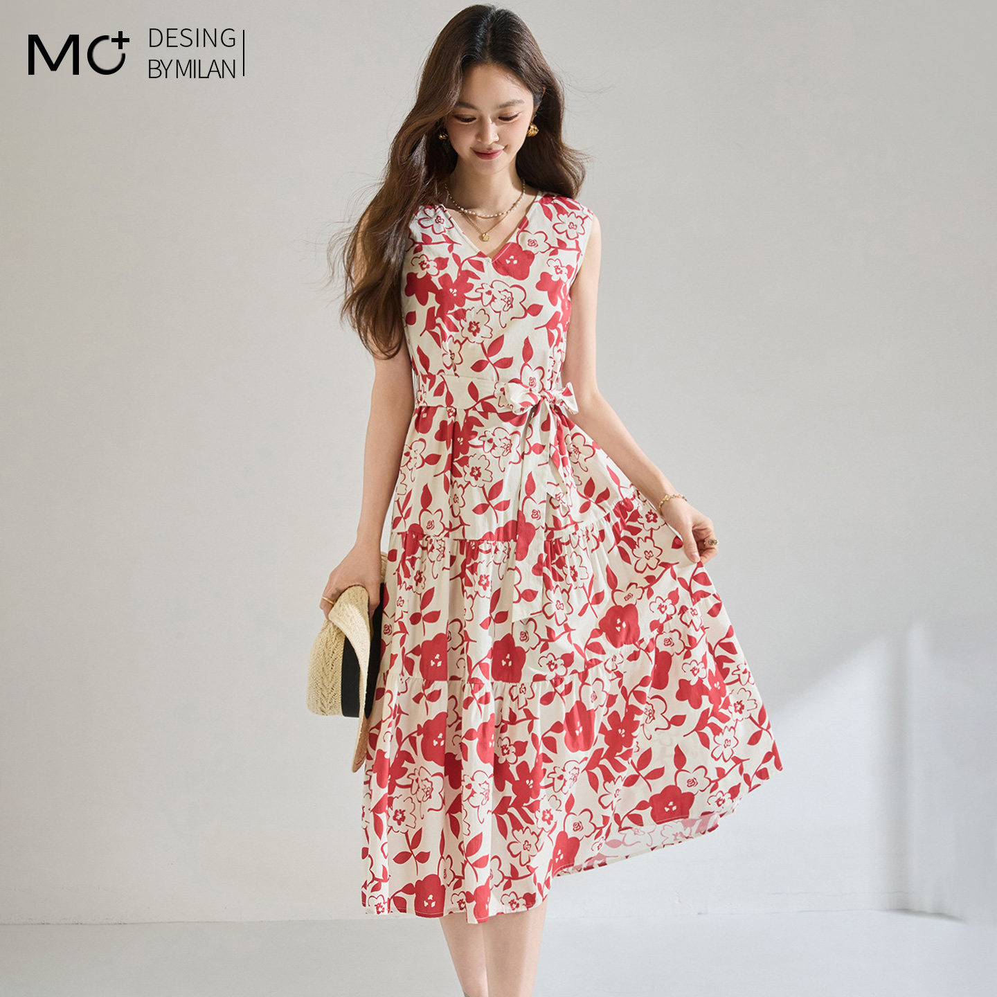 2026夏季新款法式复古碎花纯棉连衣裙女洋气大气优雅收腰背心裙子